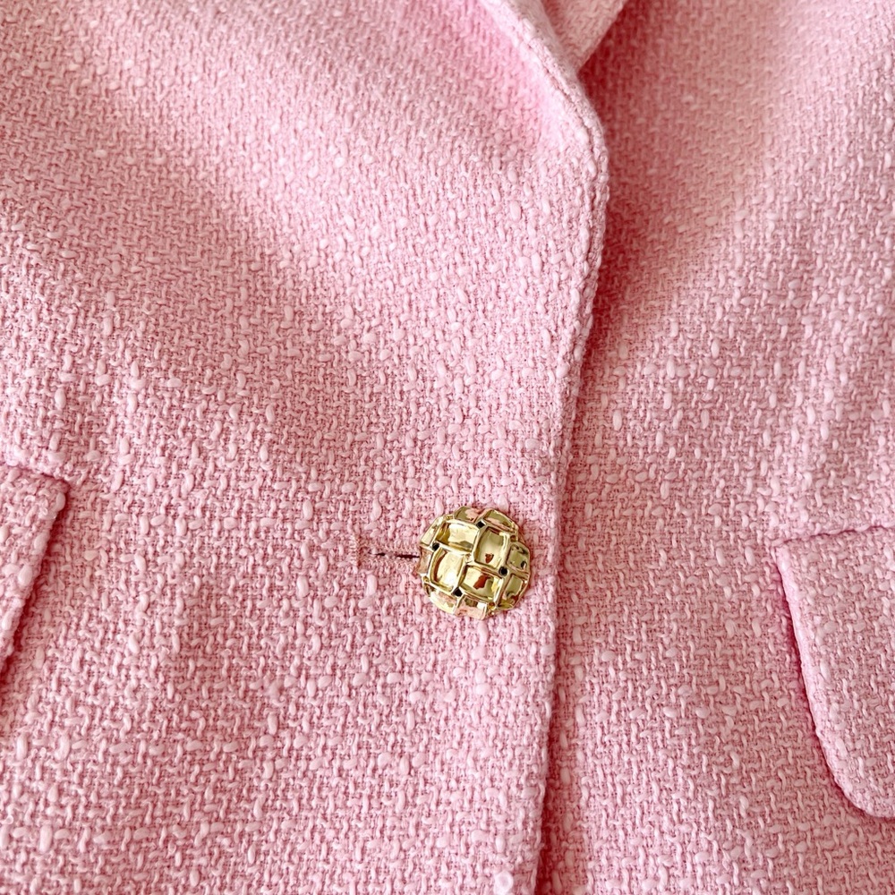 NWT SAKS Endless Rose Tweed Single Breast Blazer Pink Size Small - Picture 8 of 12